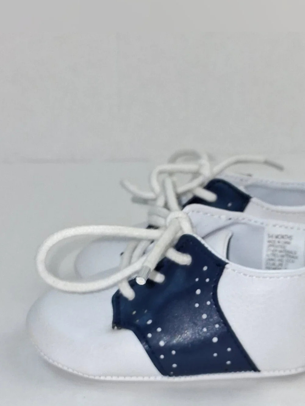 Janie and Jack Navy Blue White Saddle Oxford Crib Shoes